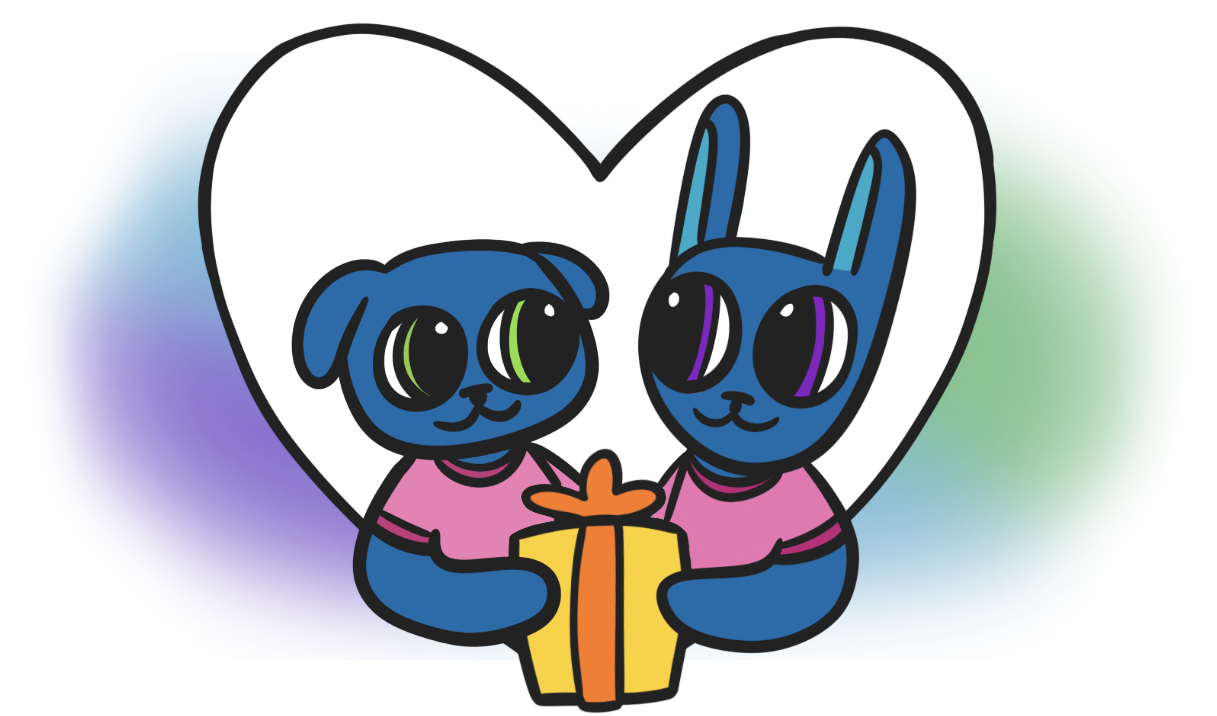 Two friends share the gift of giving.